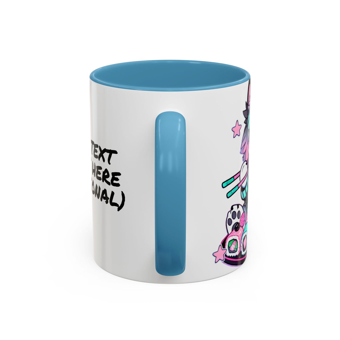 Kawaii Pastel Goth Gift Mug - Wolf & Sushi - Personalized