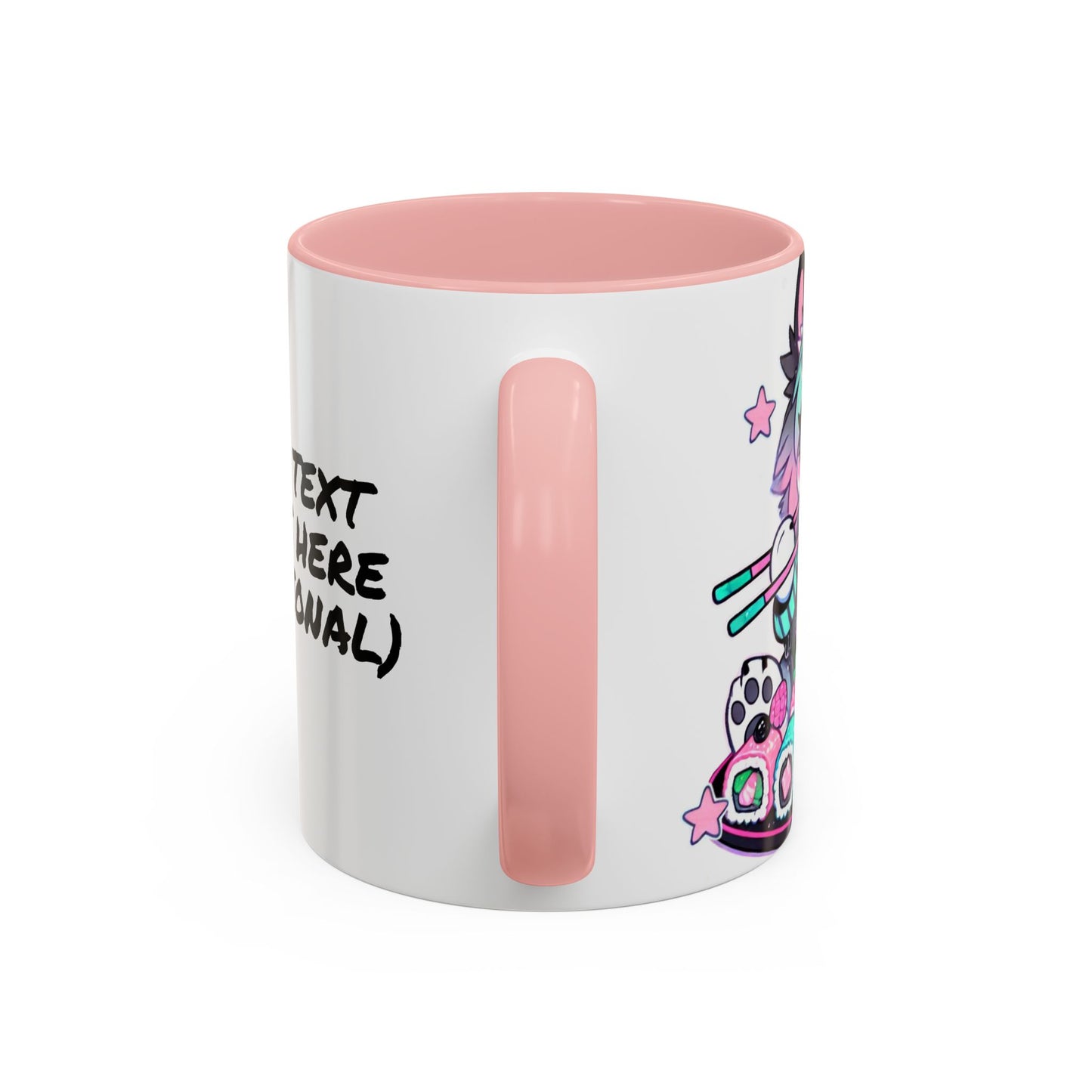 Kawaii Pastel Goth Gift Mug - Wolf & Sushi - Personalized