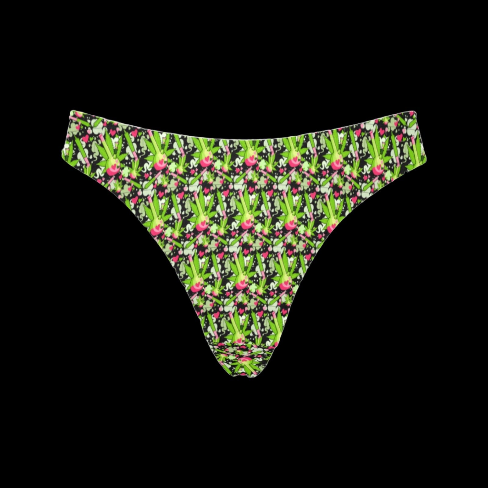 Pink Neon Weed Women’s Thong - Underwear