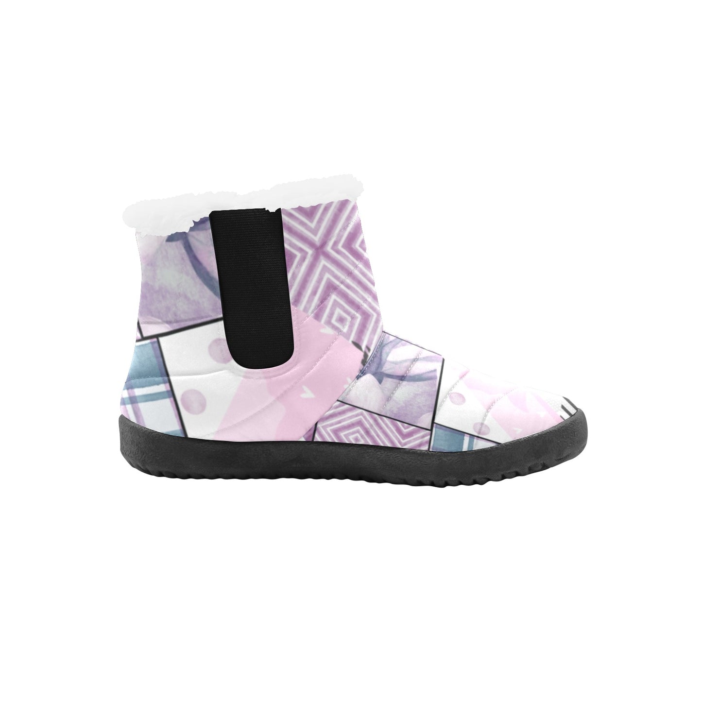 Patchwork Boots- Light Purple