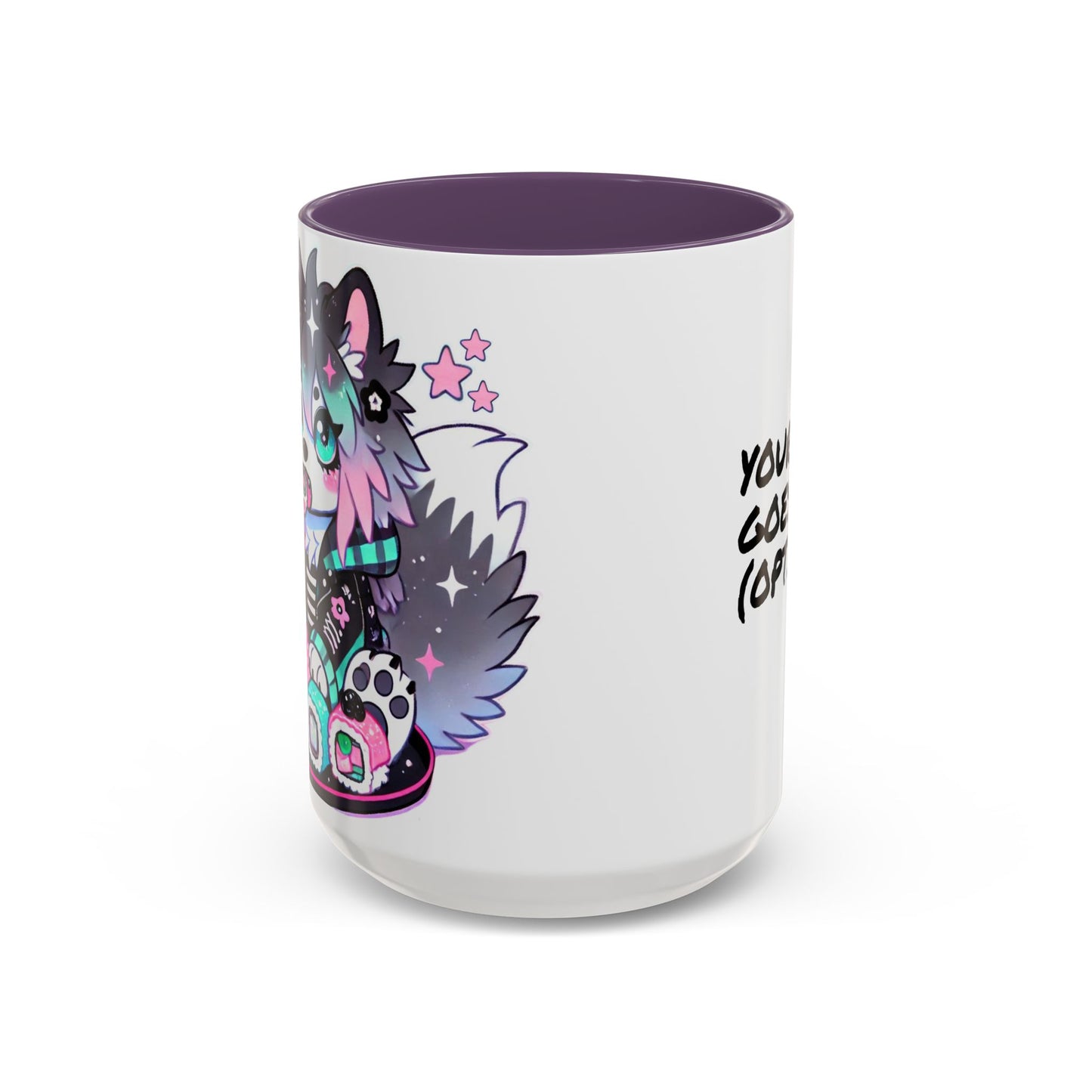 Kawaii Pastel Goth Gift Mug - Wolf & Sushi - Personalized