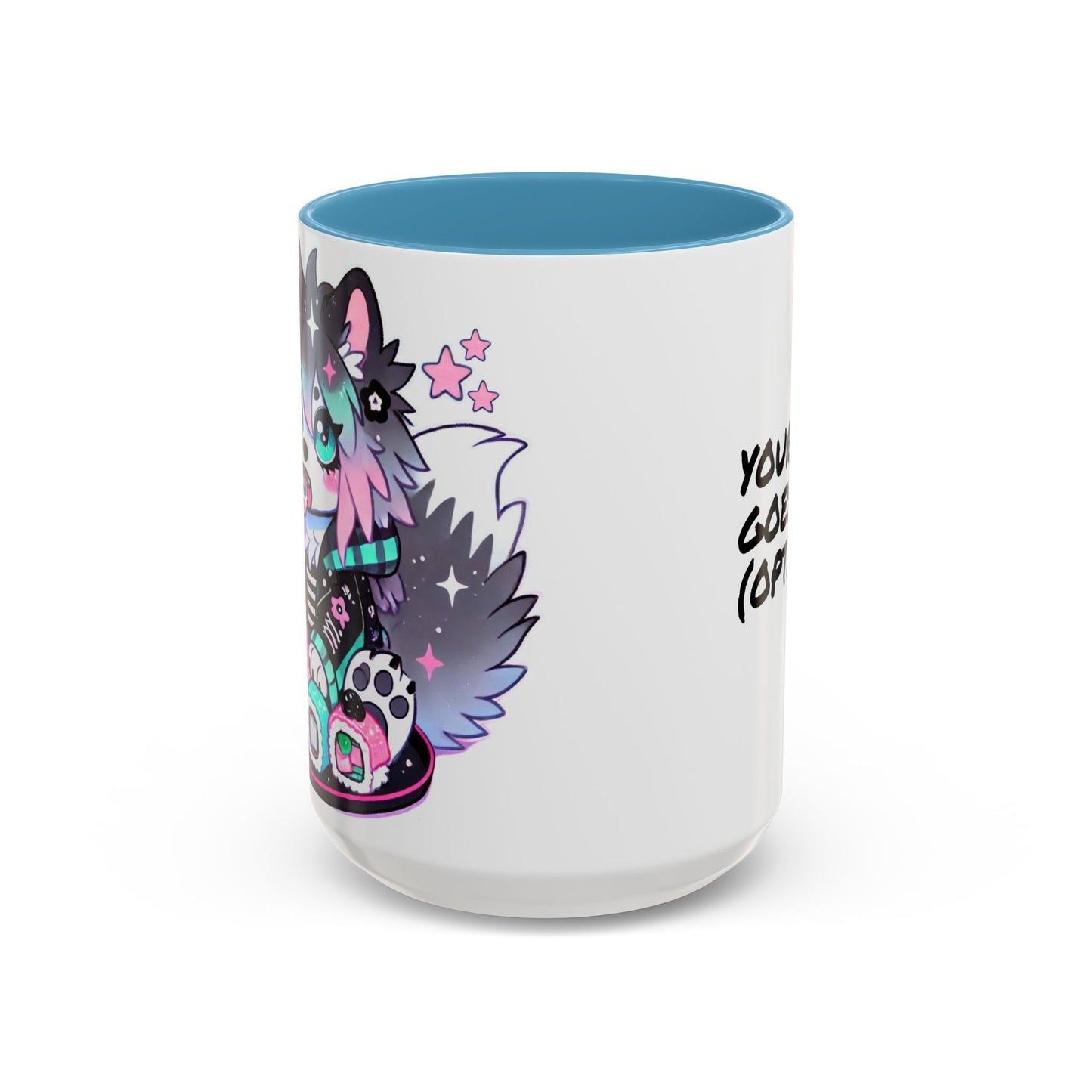 Kawaii Pastel Goth Gift Mug - Wolf & Sushi - Personalized