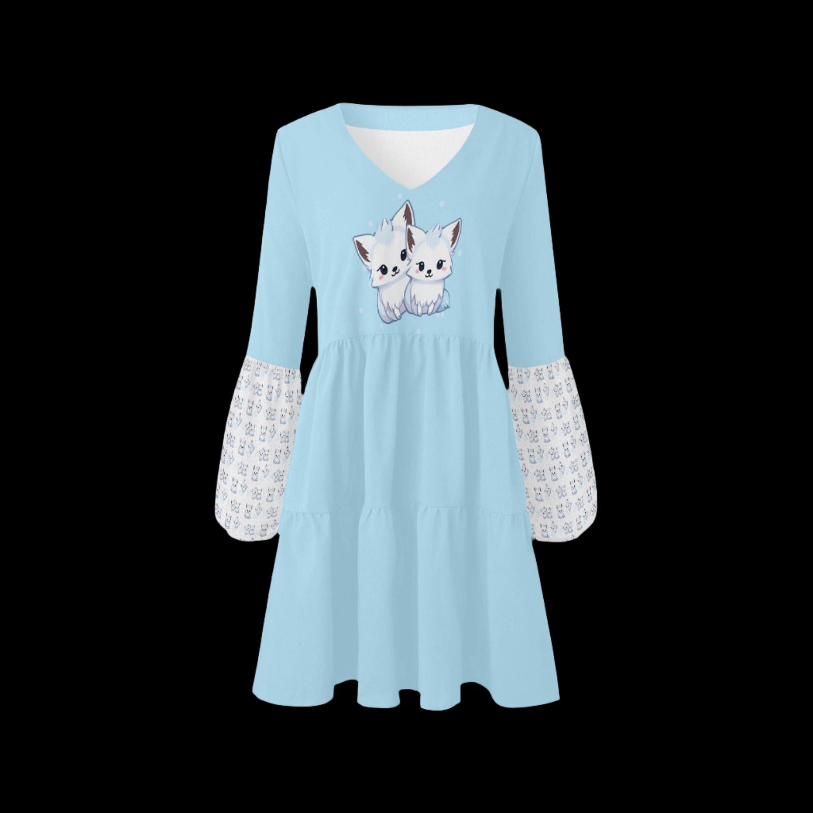 Baby Fox Light Blue Loose Flowy Dress - Dresses