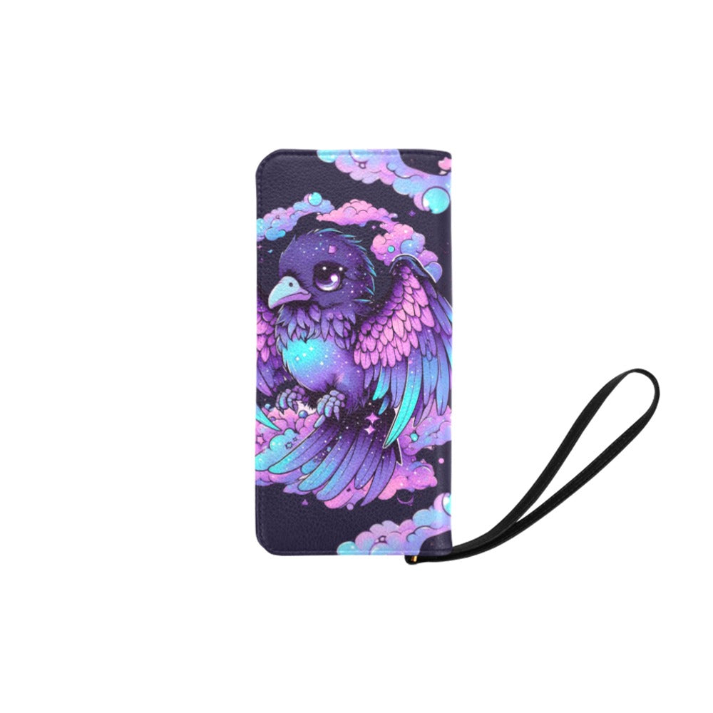 Pastel Goth Clutch Zipped Wallet - Raven Bird Women's Clutch Purse