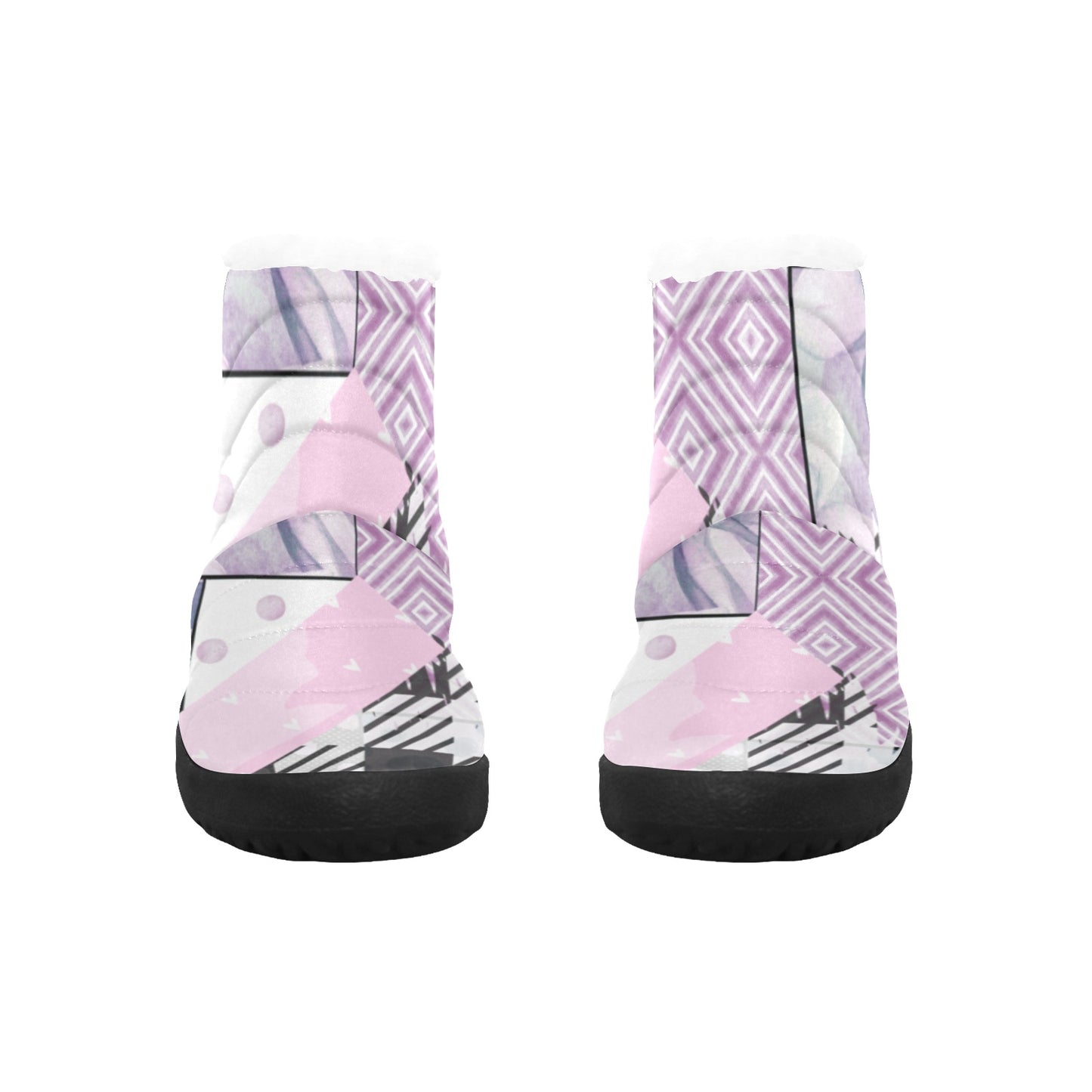 Patchwork Boots- Light Purple