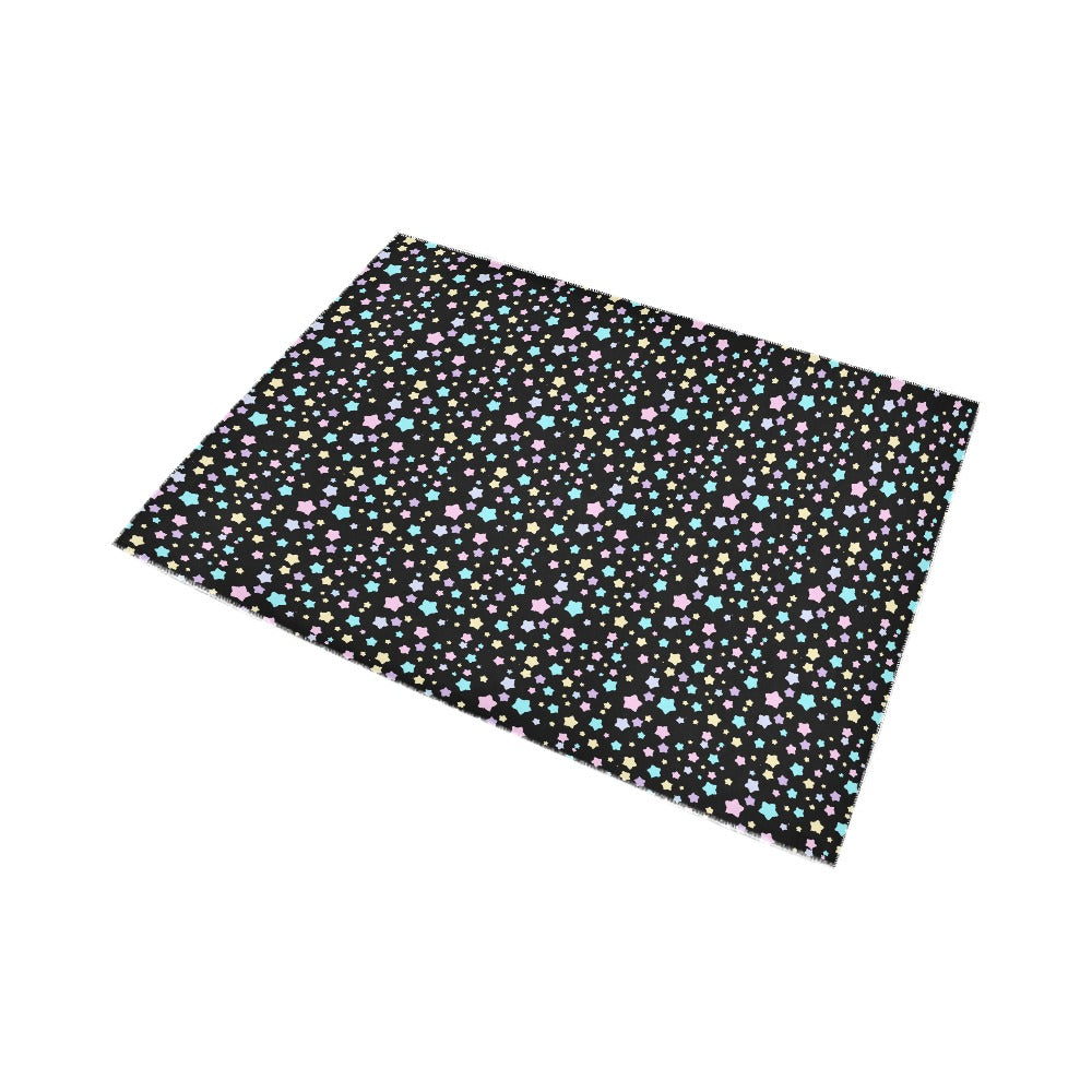 Stars Pastel Goth Area Rug 7’ x 5’ - Black / ONESIZE