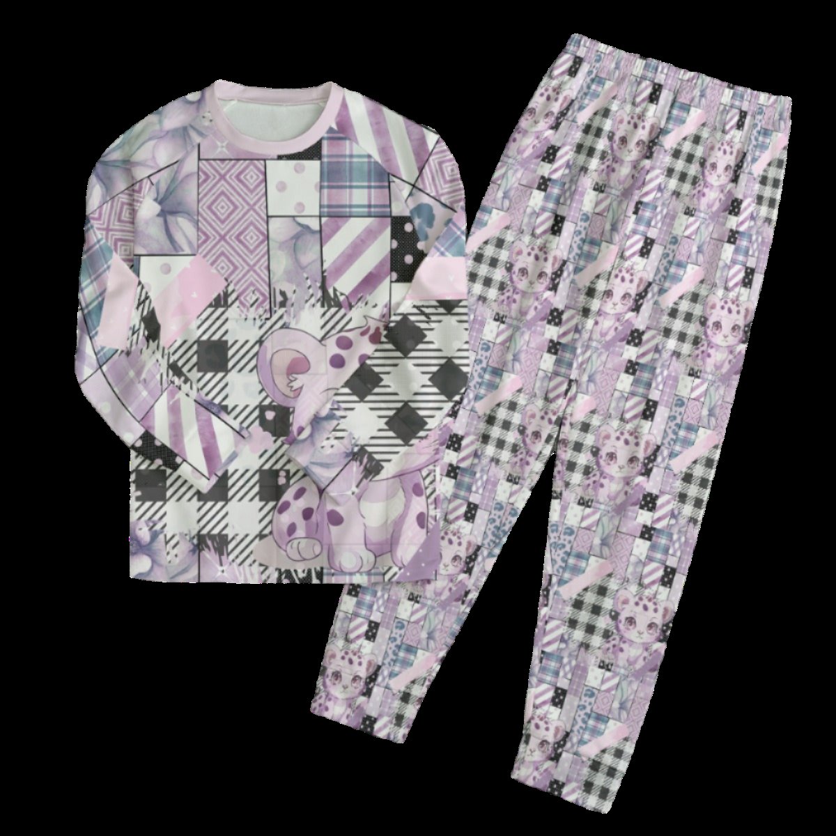 Leopard Patchwork Pajamas Set Unisex 