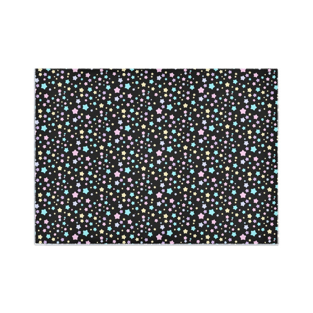 Stars Pastel Goth Area Rug 7’ x 5’ - Black / ONESIZE