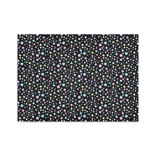 Stars Pastel Goth Area Rug 7’ x 5’ - Black / ONESIZE