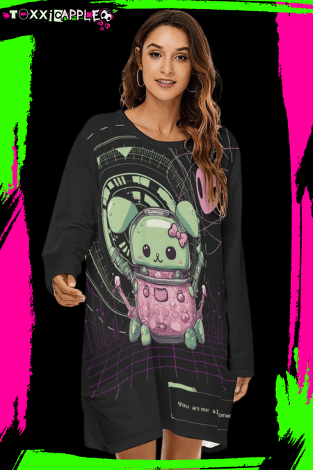 Alien Robotic Mouse Night Shirt Dress