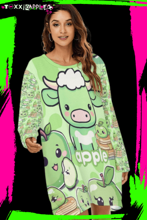 Apple Cow Night Shirt Dress