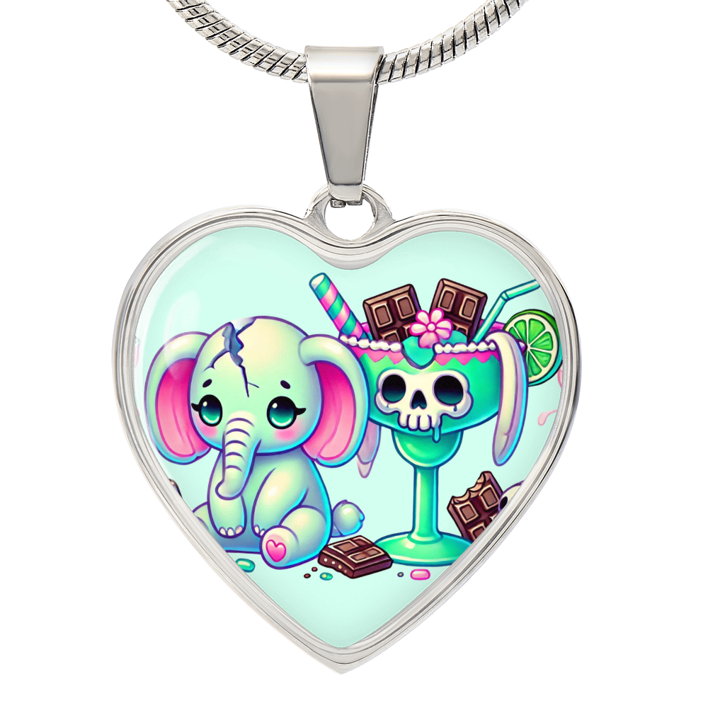 Personalized Pastel Goth Necklace - Elephant Bunny Margarita