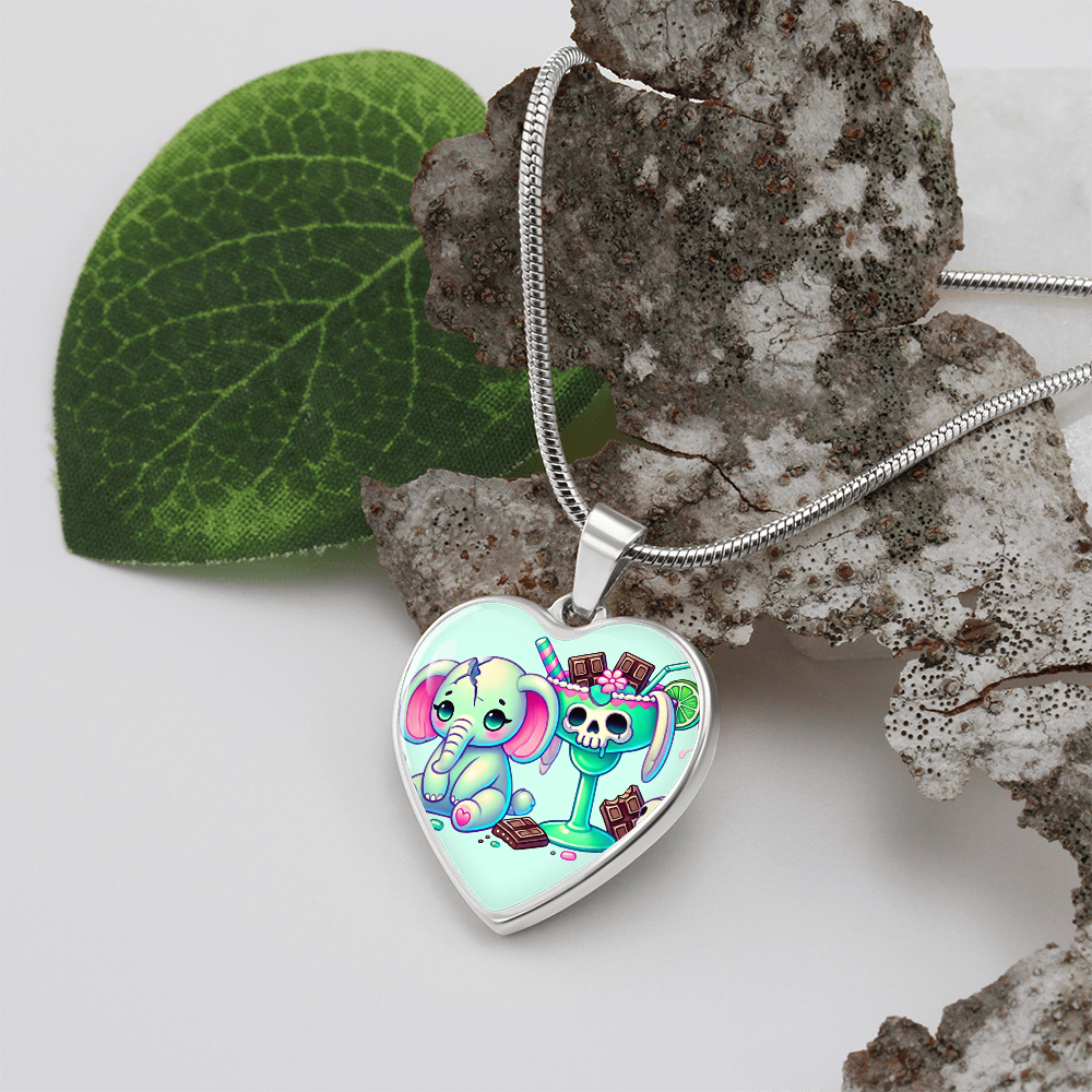 Personalized Pastel Goth Necklace - Elephant Bunny Margarita