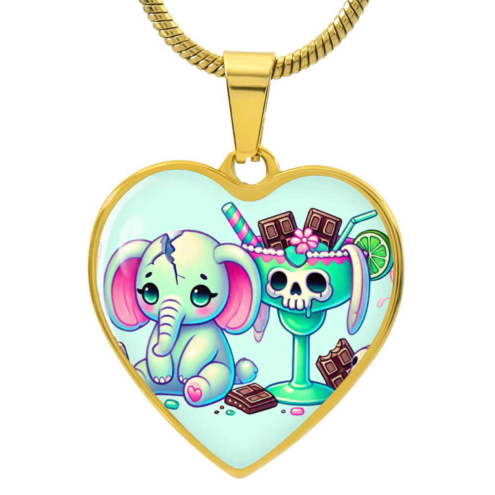 Personalized Pastel Goth Necklace - Elephant Bunny Margarita