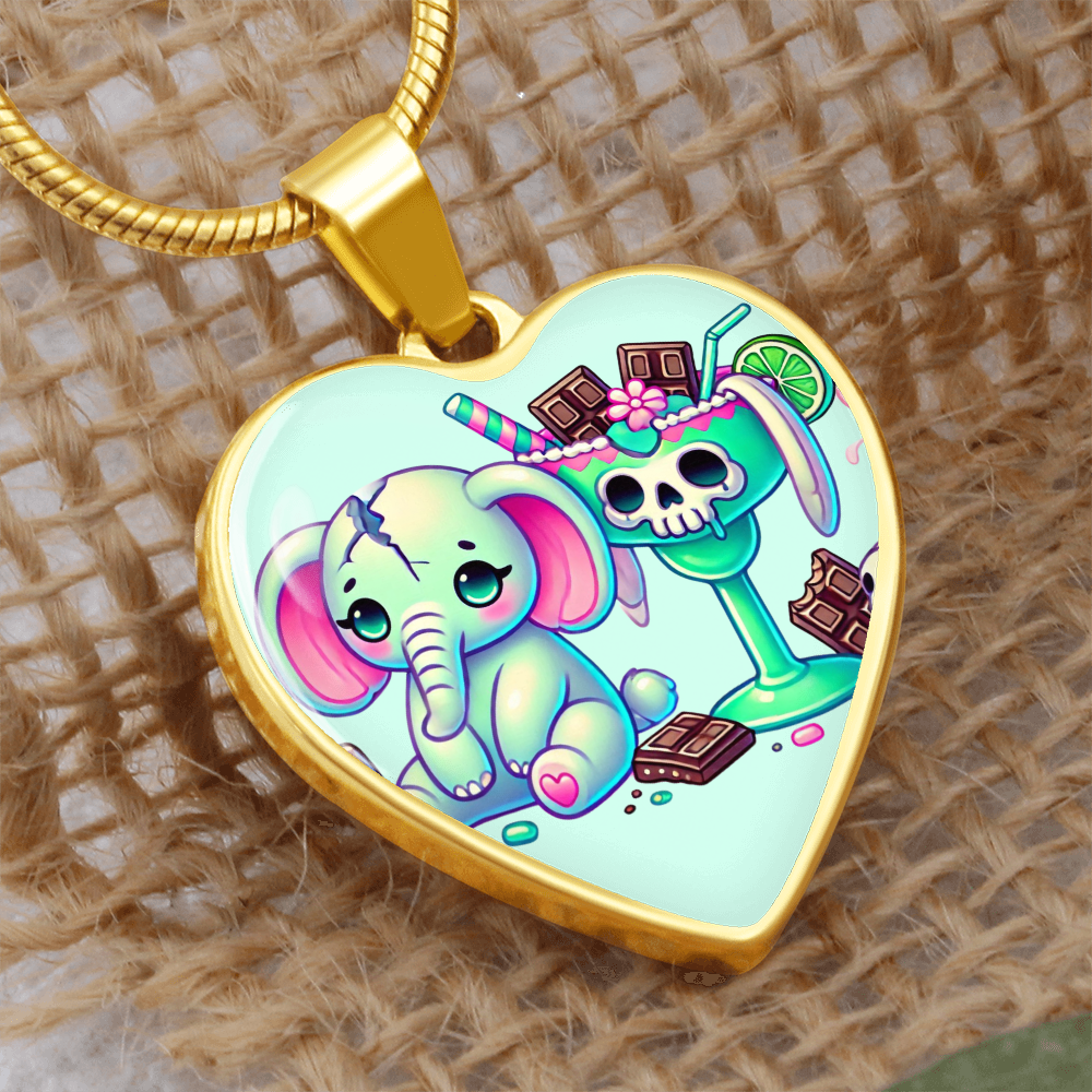 Personalized Pastel Goth Necklace - Elephant Bunny Margarita