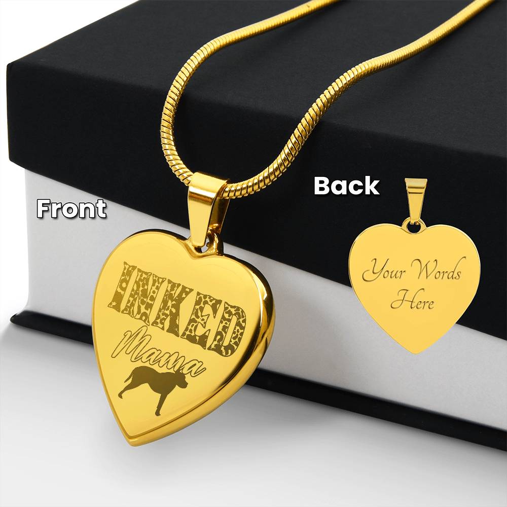 Inked Mama Engraved Necklace - 18k Yellow Gold Finish / Yes - Jewelry