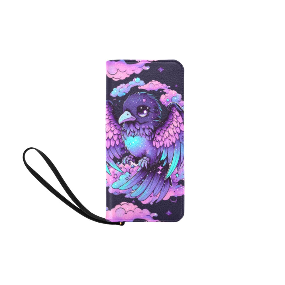 Pastel Goth Clutch Zipped Wallet - Raven Bird Women's Clutch Purse