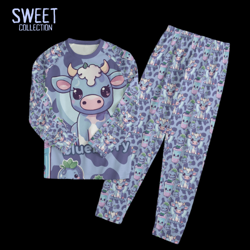 Blueberry Cow Pajamas Set