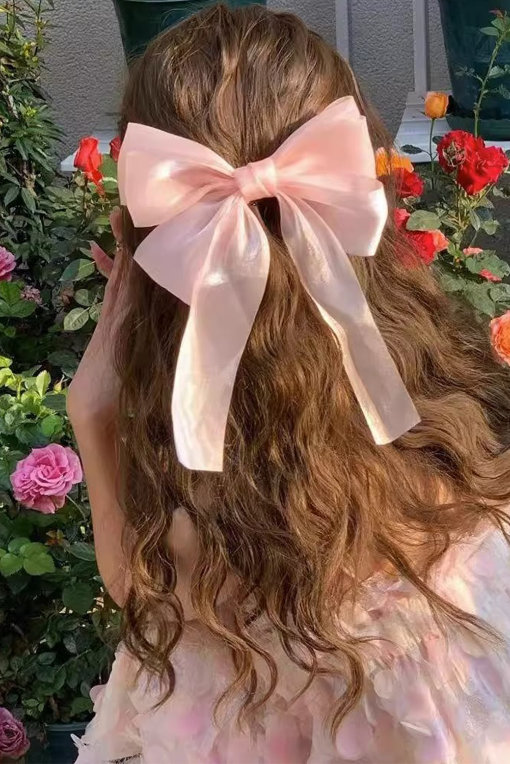 Apricot Pink Gauze Bowknot Hair Clip - Apricot Pink / ONE SIZE / Gauze - Accessories/Headwear