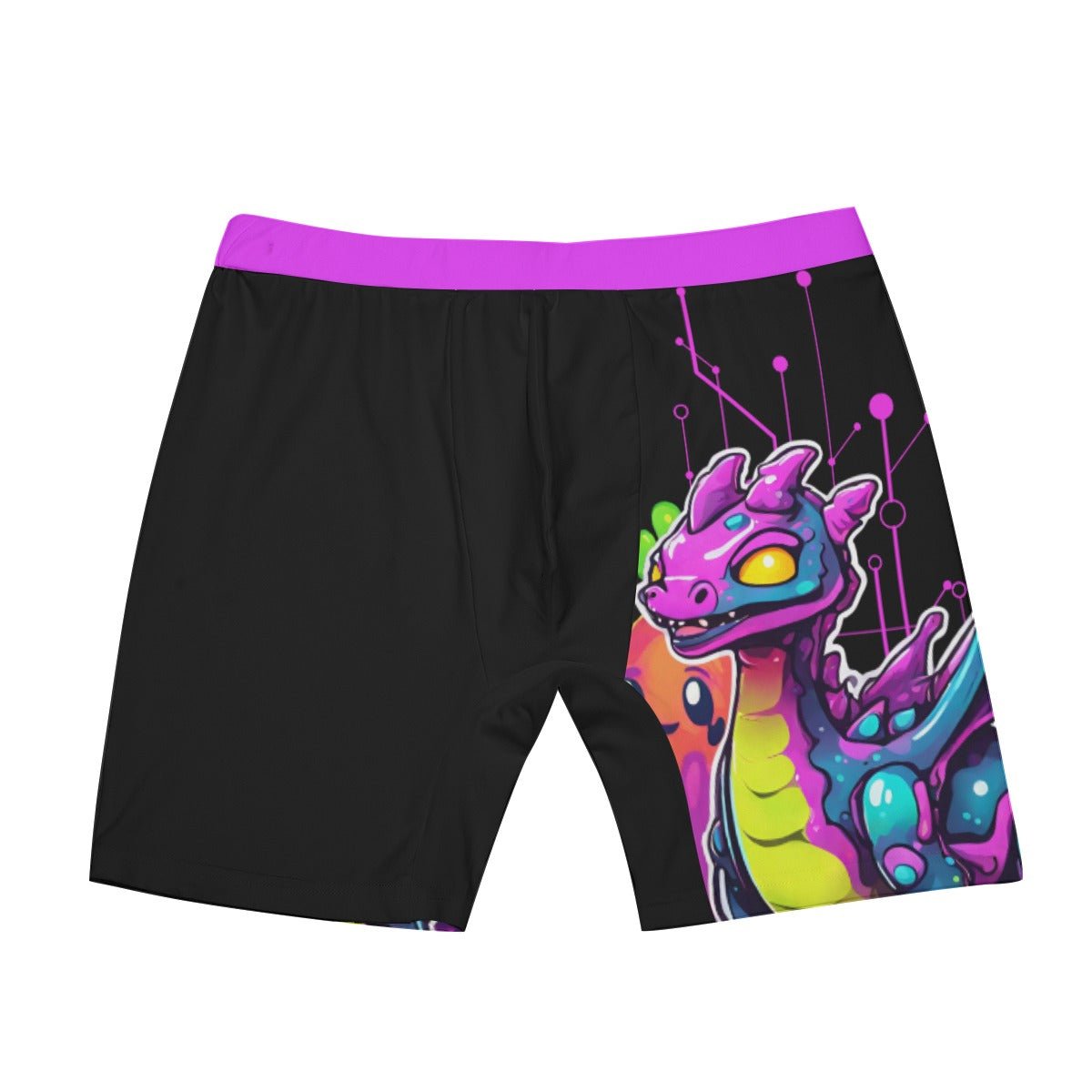 Cyberpunk Dragon Volcano Island Men’s Long Boxer Briefs