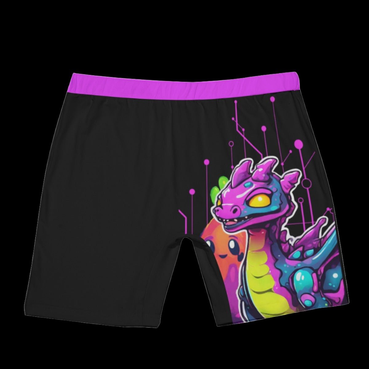 Cyberpunk Dragon Volcano Island Men’s Long Boxer Briefs