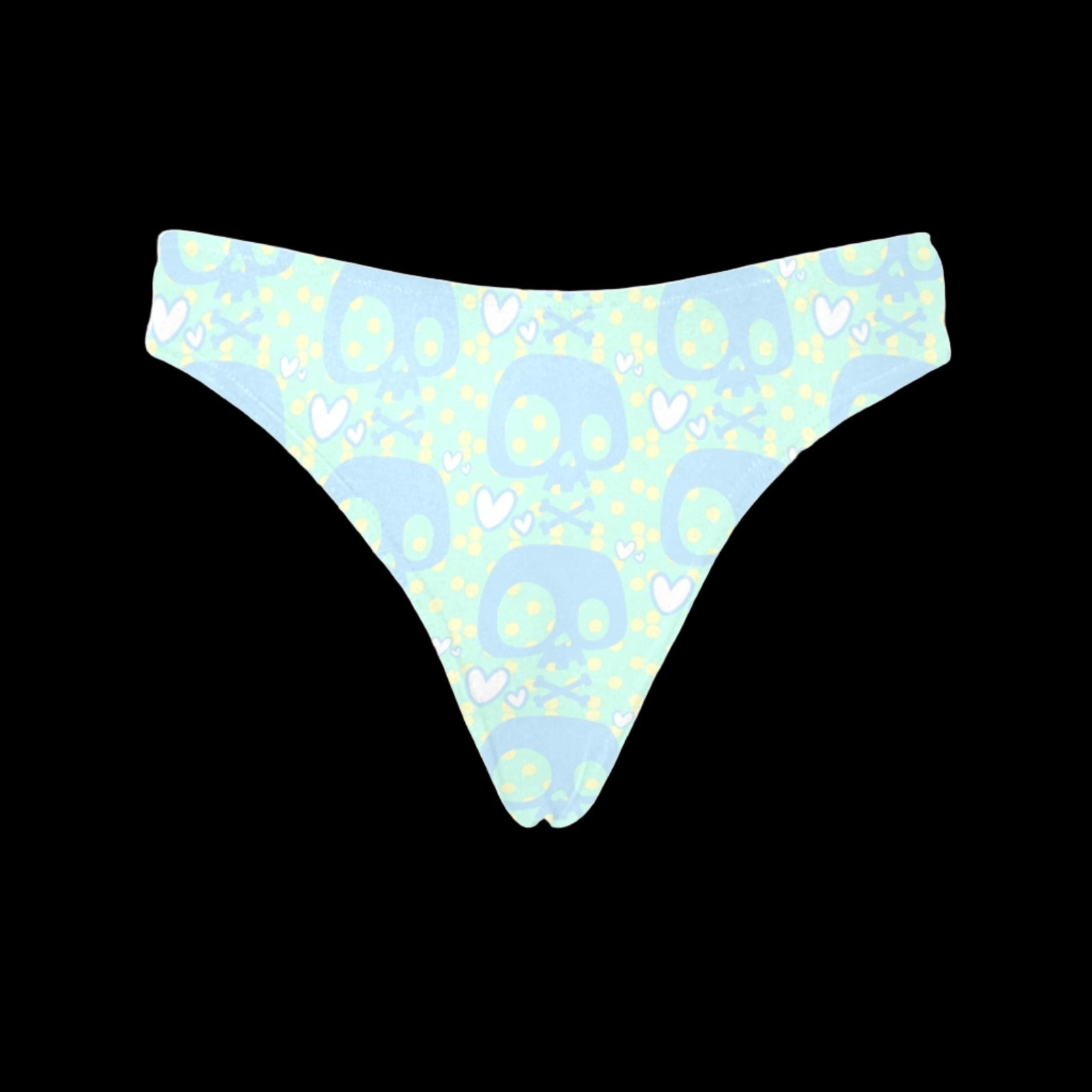 Green Pastel Skull Women’s Thong - Underwear