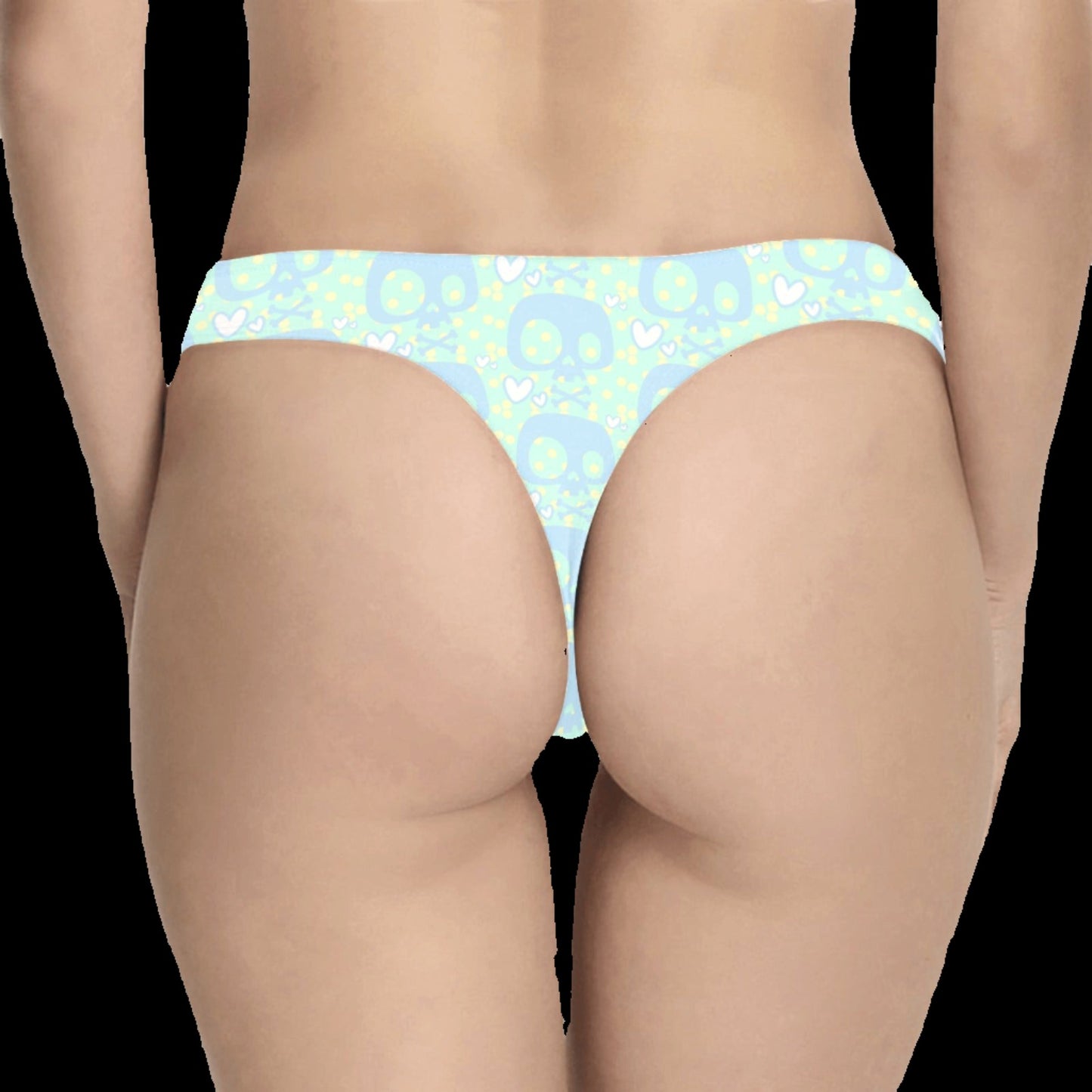 Green Pastel Skull Women’s Thong - Underwear