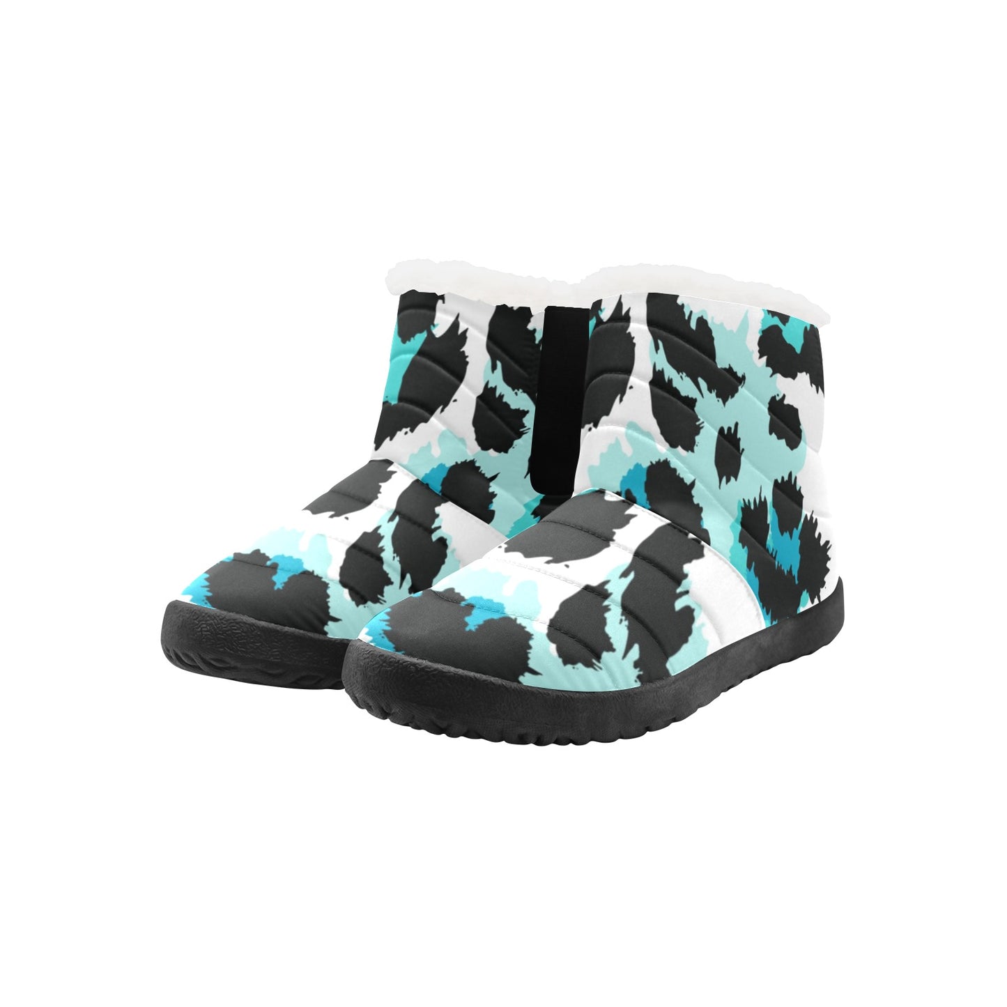 Leopard Print Boots - Blue