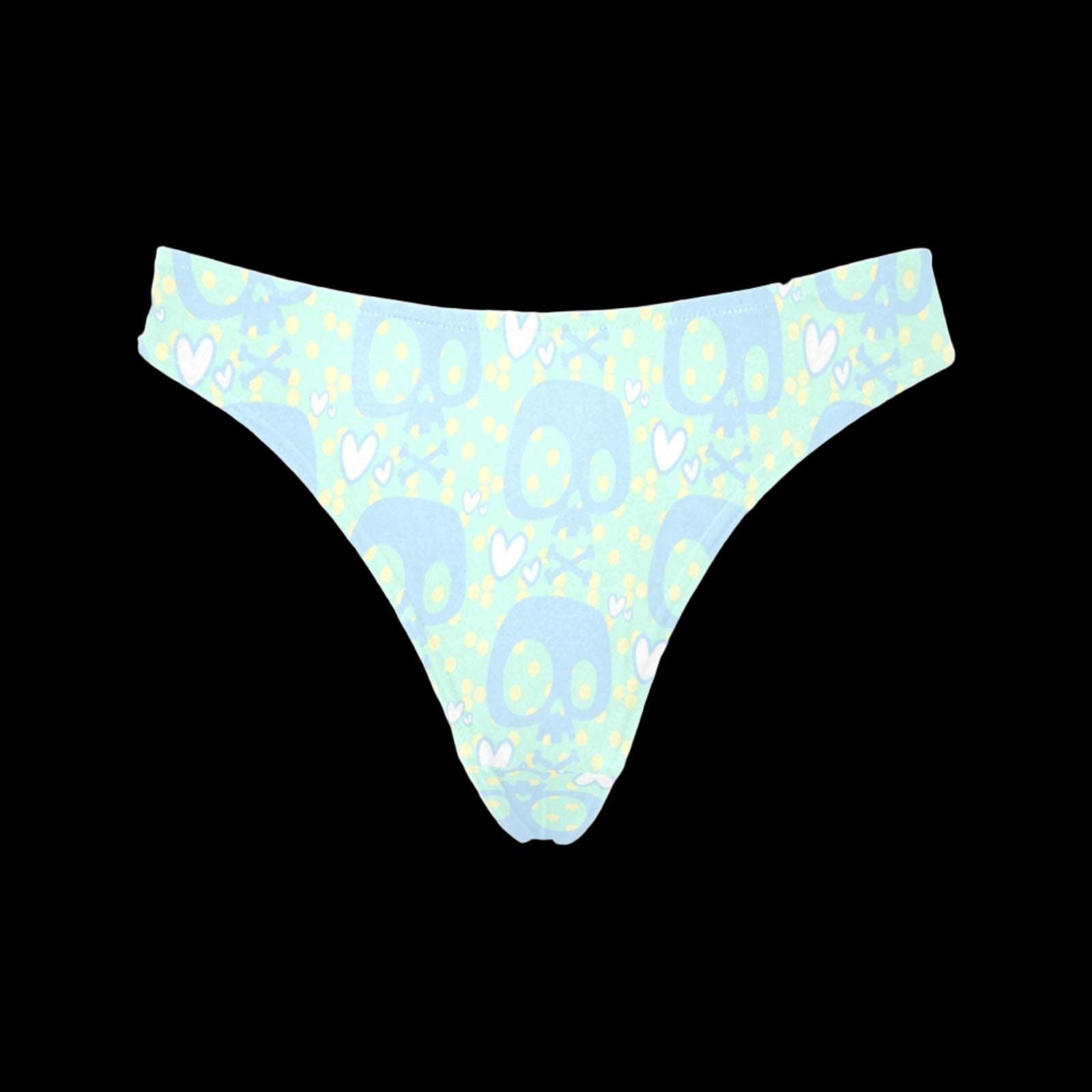 Green Pastel Skull Women’s Thong - Underwear