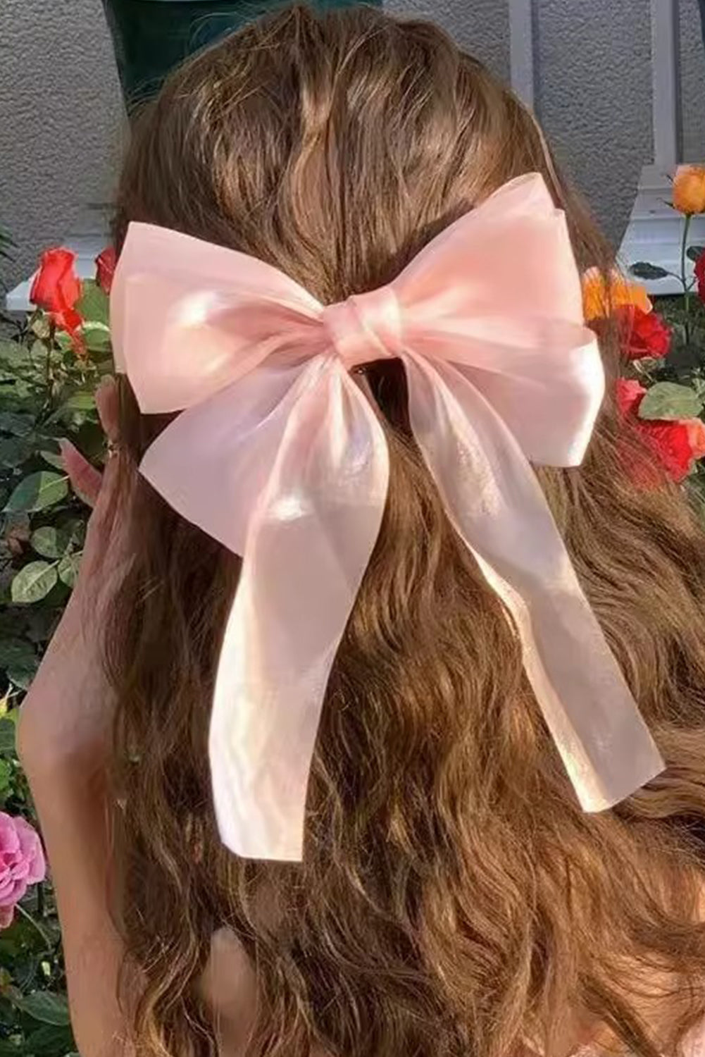 Apricot Pink Gauze Bowknot Hair Clip - Apricot Pink / ONE SIZE / Gauze - Accessories/Headwear