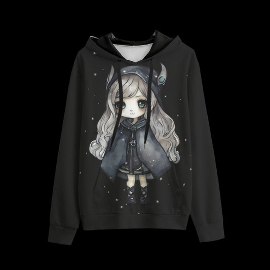 Goth Viking Snowfall Chibi Unisex Pullover Hoodie | 310GSM Cotton - XS