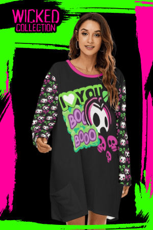 I Love You Boo Gothic Apple Night Shirt Dress