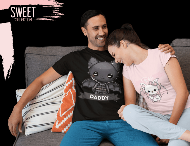 Kawaii Bat Princess & King Adult Graphic Shirt