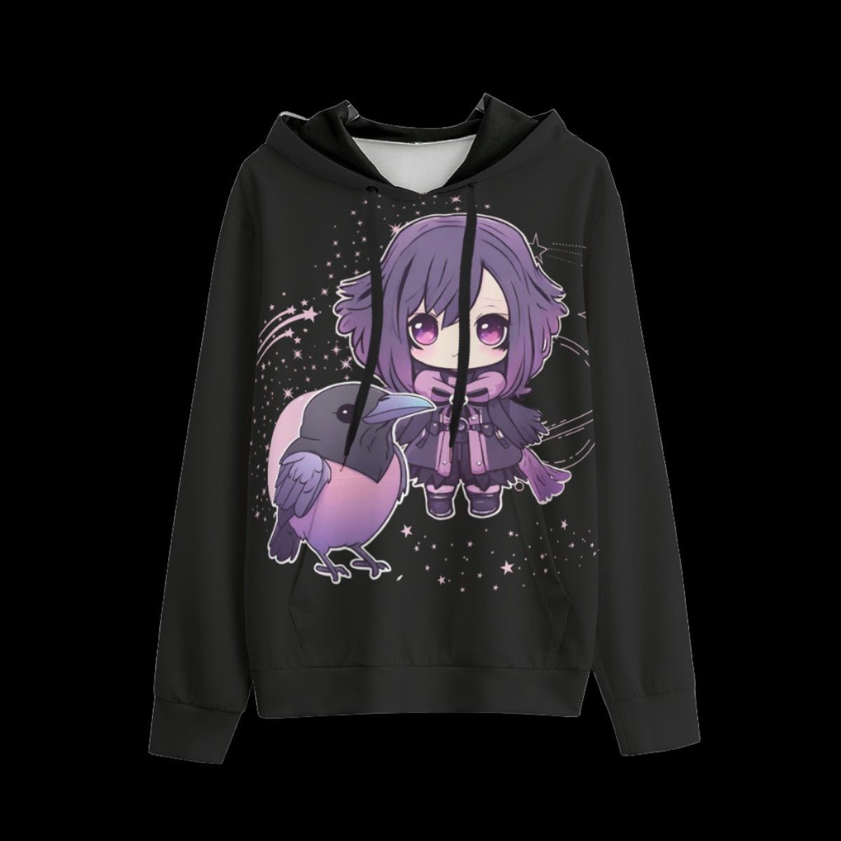 Kawaii Raven Bird Chibi Unisex Pullover Hoodie | 310GSM Cotton - XS