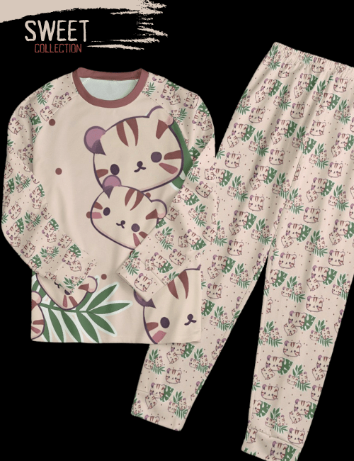 Kawaii Tiger Pajamas Set