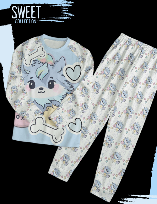 Kawaii Wolf Pajamas Set