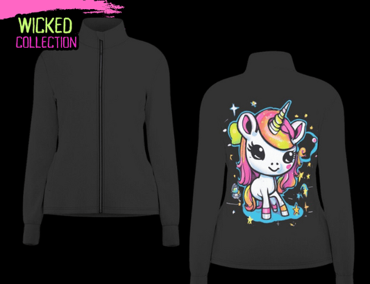 Neon Space Unicorn Long Sleeve Thumbhole Jacket