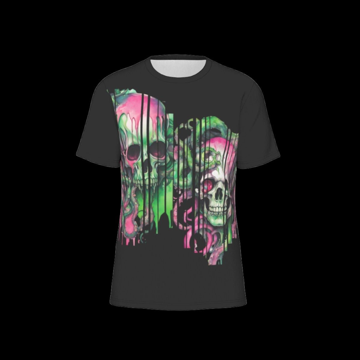 Neon Tentacle Skull Illusion Unisex O-Neck T-Shirt | 190GSM Cotton