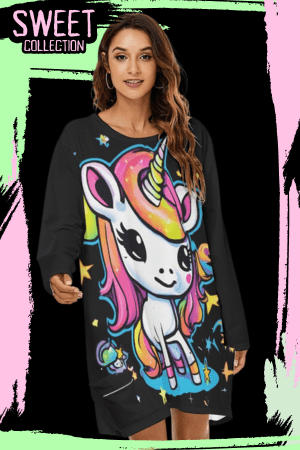 Neon Unicorn Night Shirt Dress