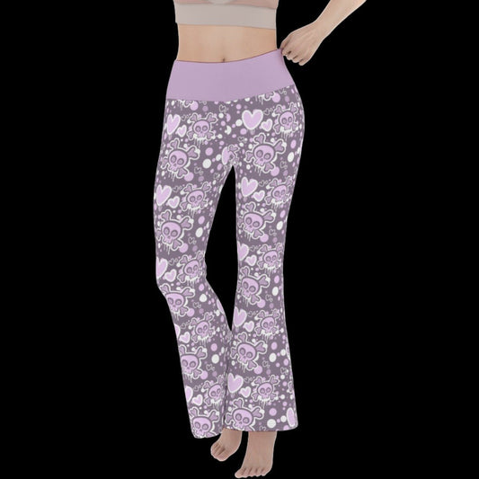 Pastel Goth Mauve Women’s Flare Yoga Pants