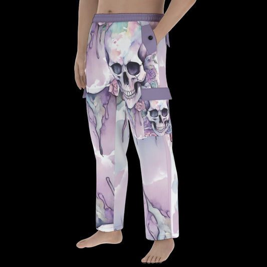 Pastel Goth Skull Unisex / Men’s Pocket Cargo Pants - S