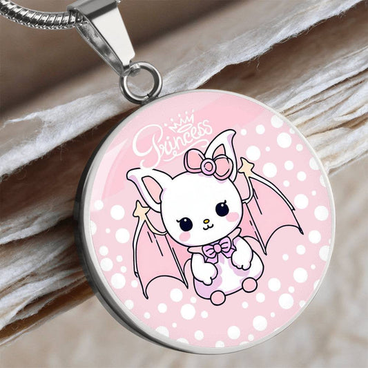 Princess Bat Kawaii Personalized Engraved Necklace Toxic Apple Clothing Alternative Clothing for Adults