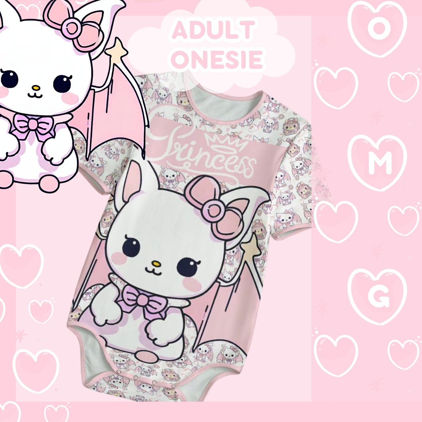 Princess Pink Bat Adult Onesie DDLG Clothing Collection