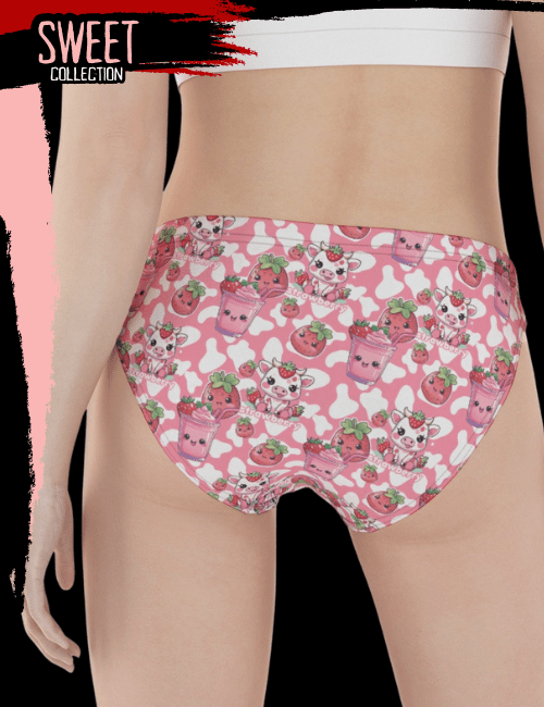 Strawberry Milk Cow Panties