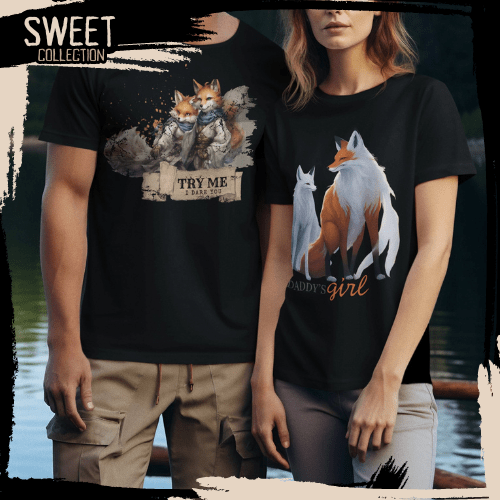 Try Me I Dare You & Daddy’s Girl Adult Graphic T-Shirt Fox Toxic Apple Clothing Alternative Clothing for Adults