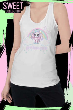 Unicorn Princess Racerback Tank Top Toxxic Apple Clothing Alternative Clothing for Adults