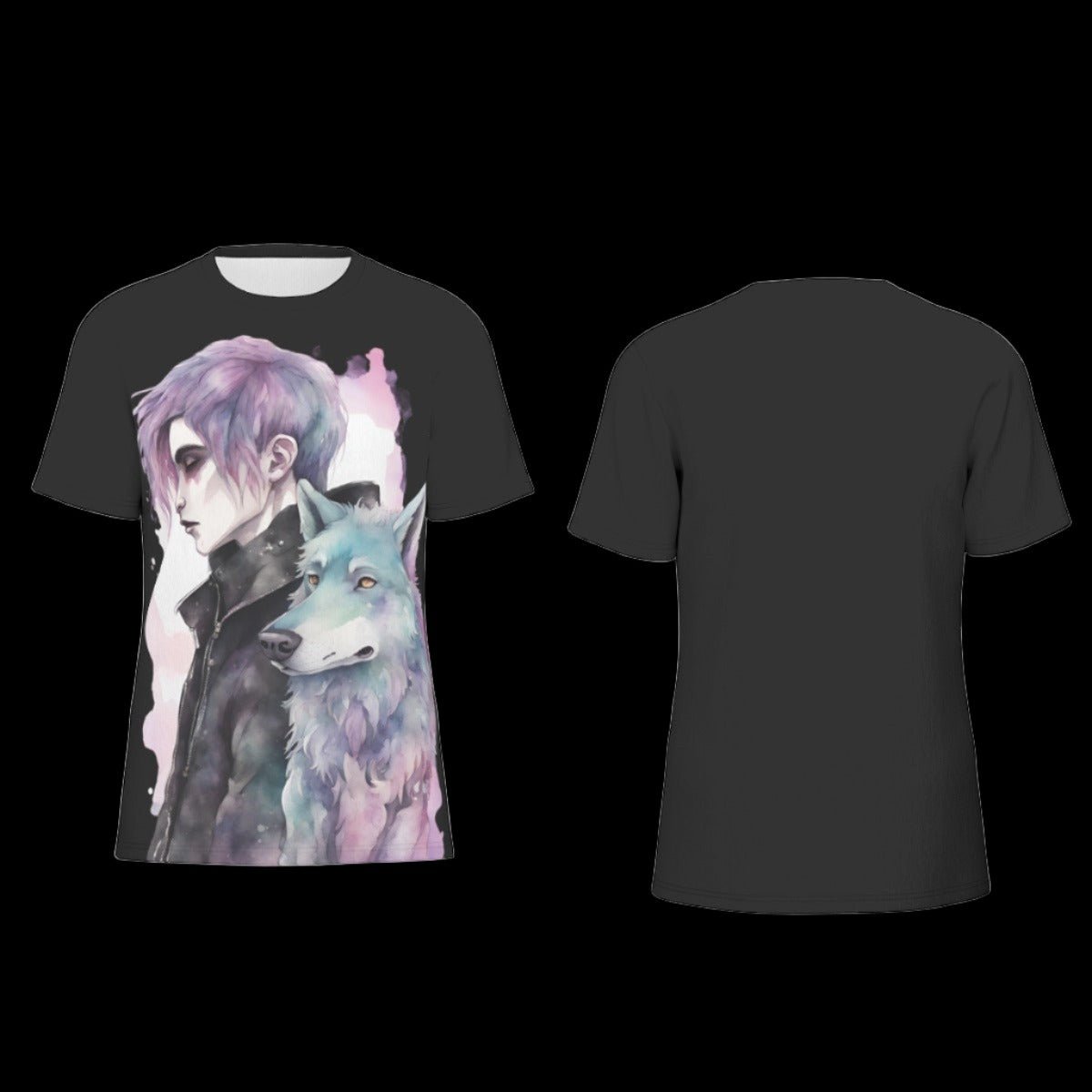 Watercolor Wolf Familiar Unisex O-Neck T-Shirt | 190GSM Cotton