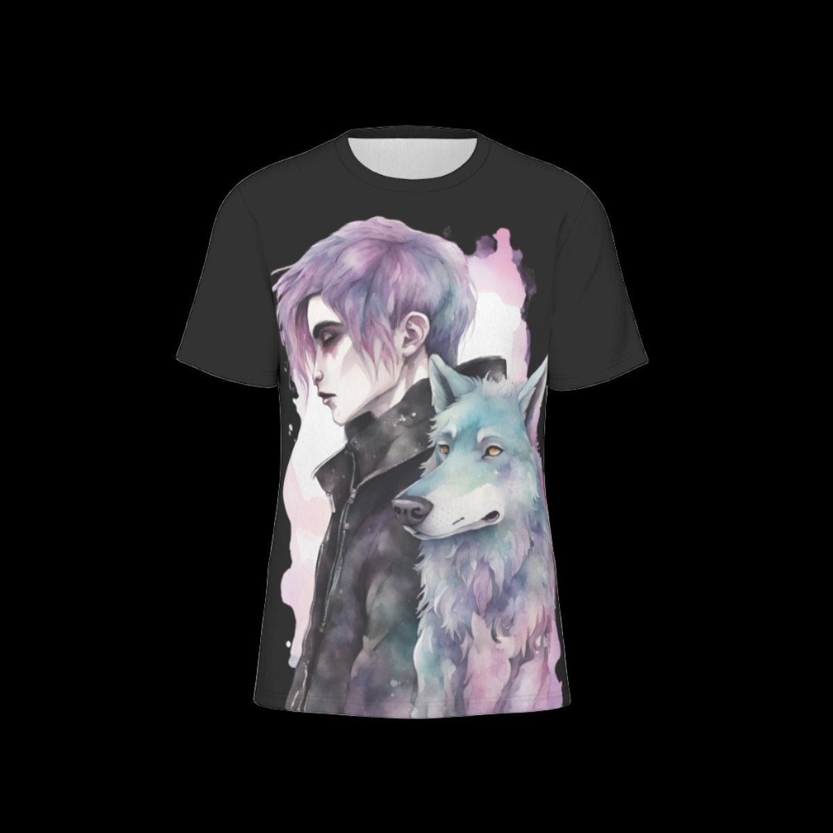 Watercolor Wolf Familiar Unisex O-Neck T-Shirt | 190GSM Cotton