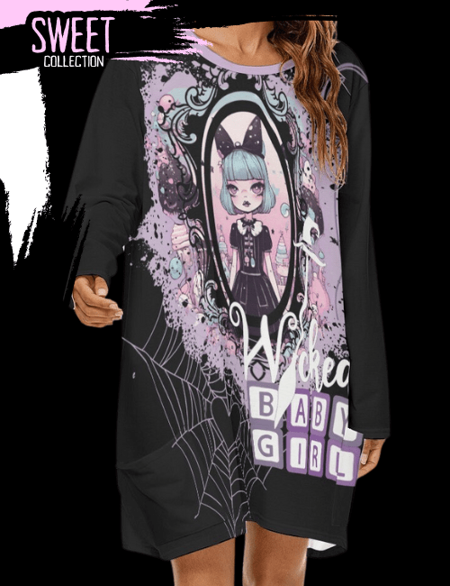 Wicked BabyGirl Gothic Anime Night Shirt Dress