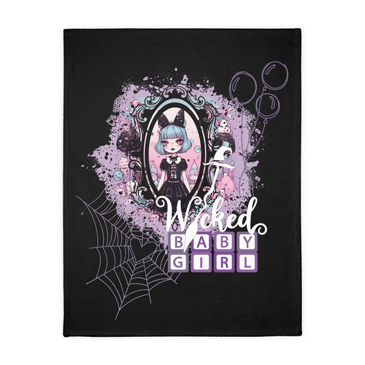 Wicked Sweet Gothic Baby Girl Blanket Toxic Apple Clothing Alternative Clothing for Adults